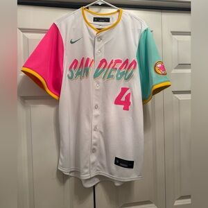 Nike San Diego Padres Connect Jersey #4 Arraez NWT Men’s Large Pink Aqua White
